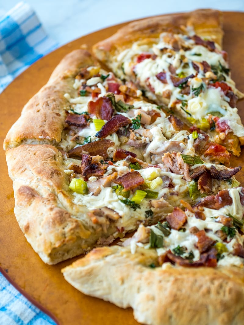 Easy Homemade Chicken Bacon Ranch Pizza Recipe - Upstate Ramblings