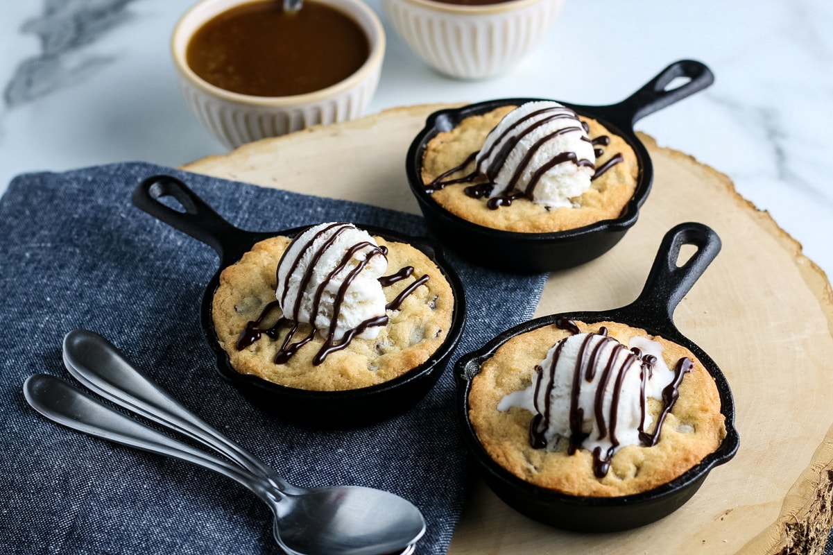 Easy Skillet Cookie {two sizes} - Celebrating Sweets