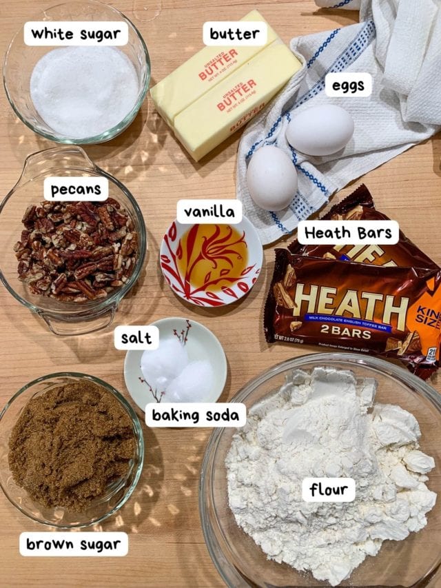 Heath Bar Cookies Ingredients 640x853 